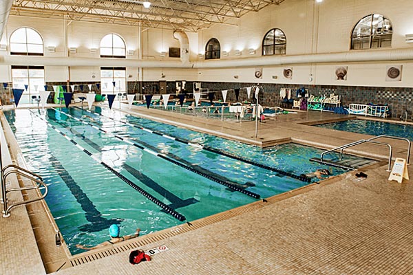 Three indoor heated pools for swimming laps, aqua classes, therapy, swim lessons, and more.
