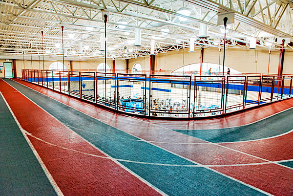 View of the Steel Fitness Premier indoor track.